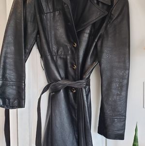 Vintage leather trench coat